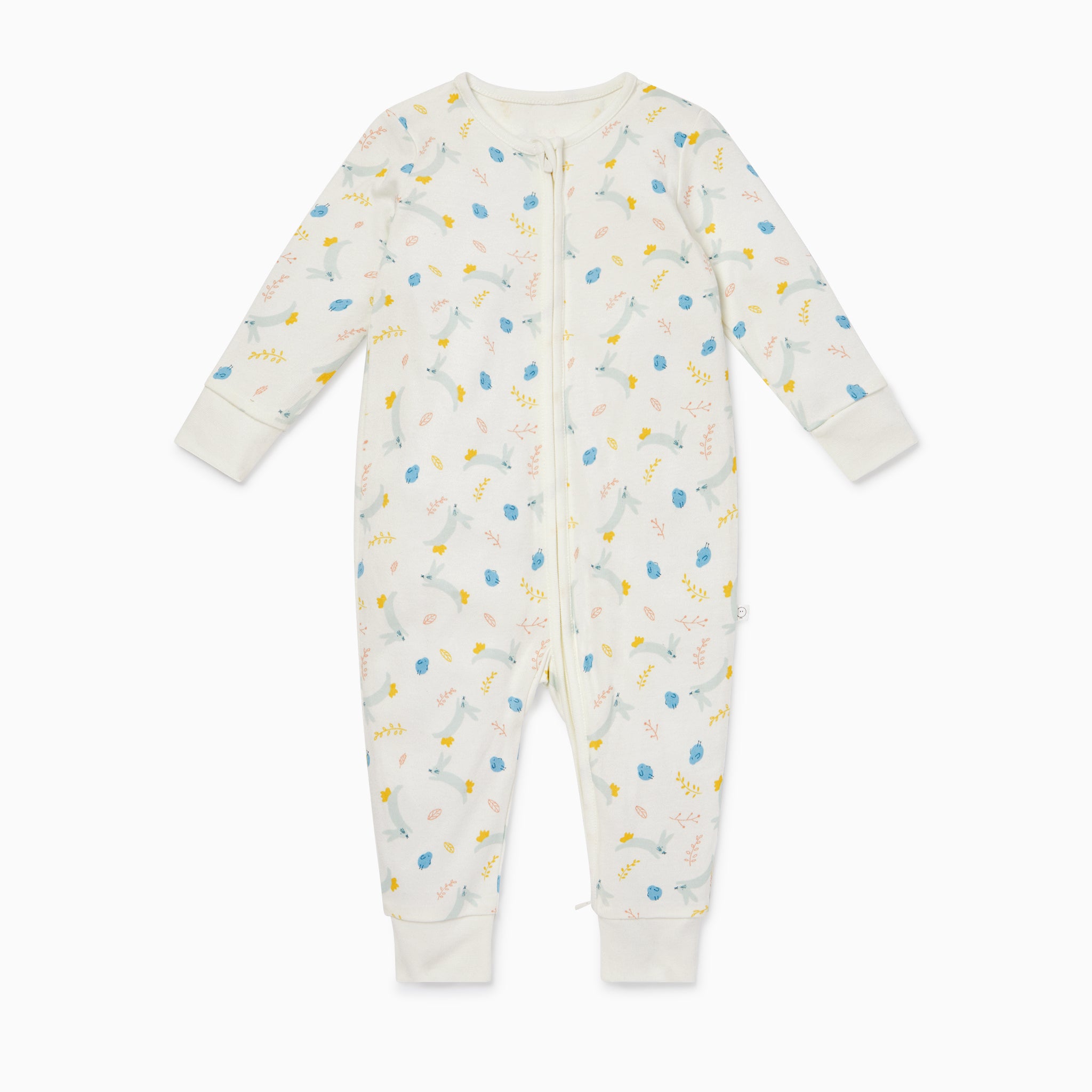 Bunny_Print_Zip-Up_Sleepsuit_footless_front