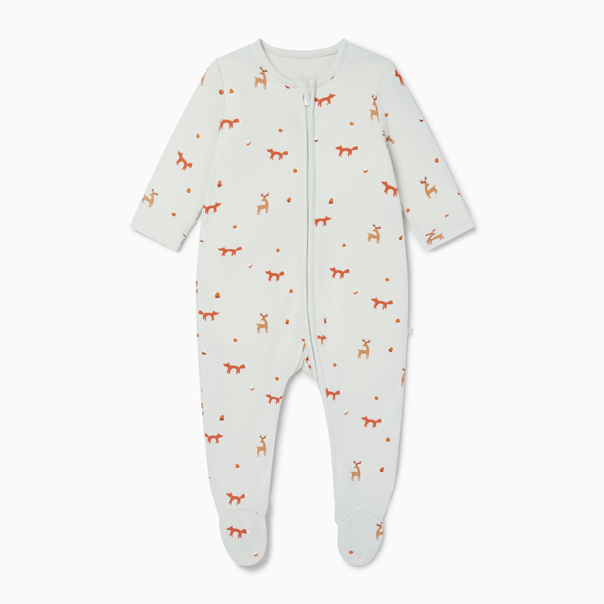 Fox_Print_Zip-Up_Sleepsuit_Footed_Front