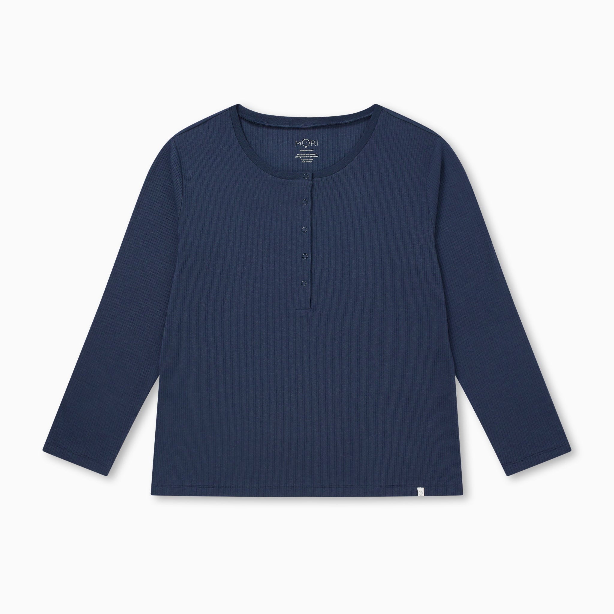 MatchingFamilyRibbedNavyPyjamas_MamaTop