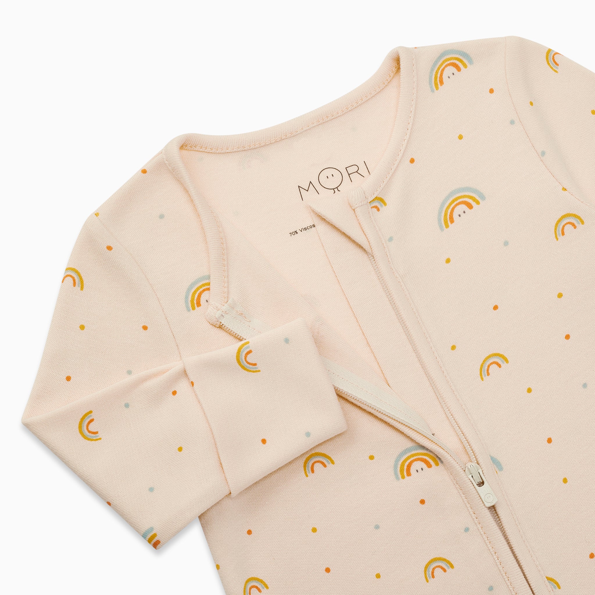 RainbowPrintCleverZipSleepsuit_Footed_DETAIL