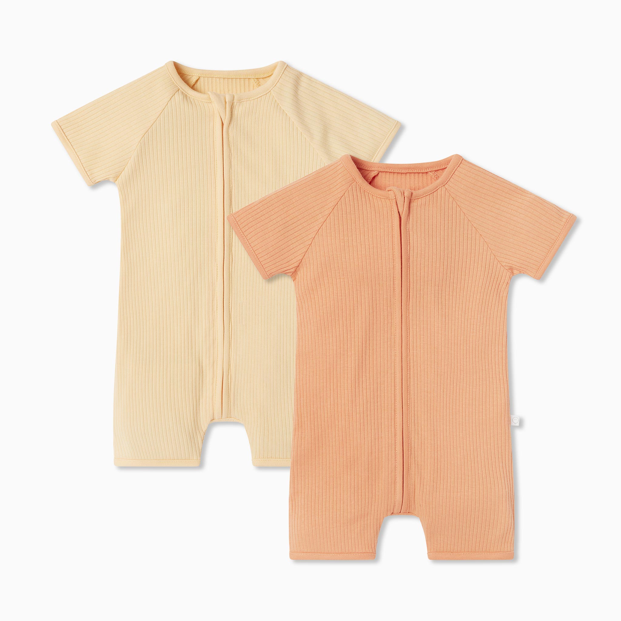 Ribbed_Zip_Summer_Sleepsuit_2_Pack_yellow_orange