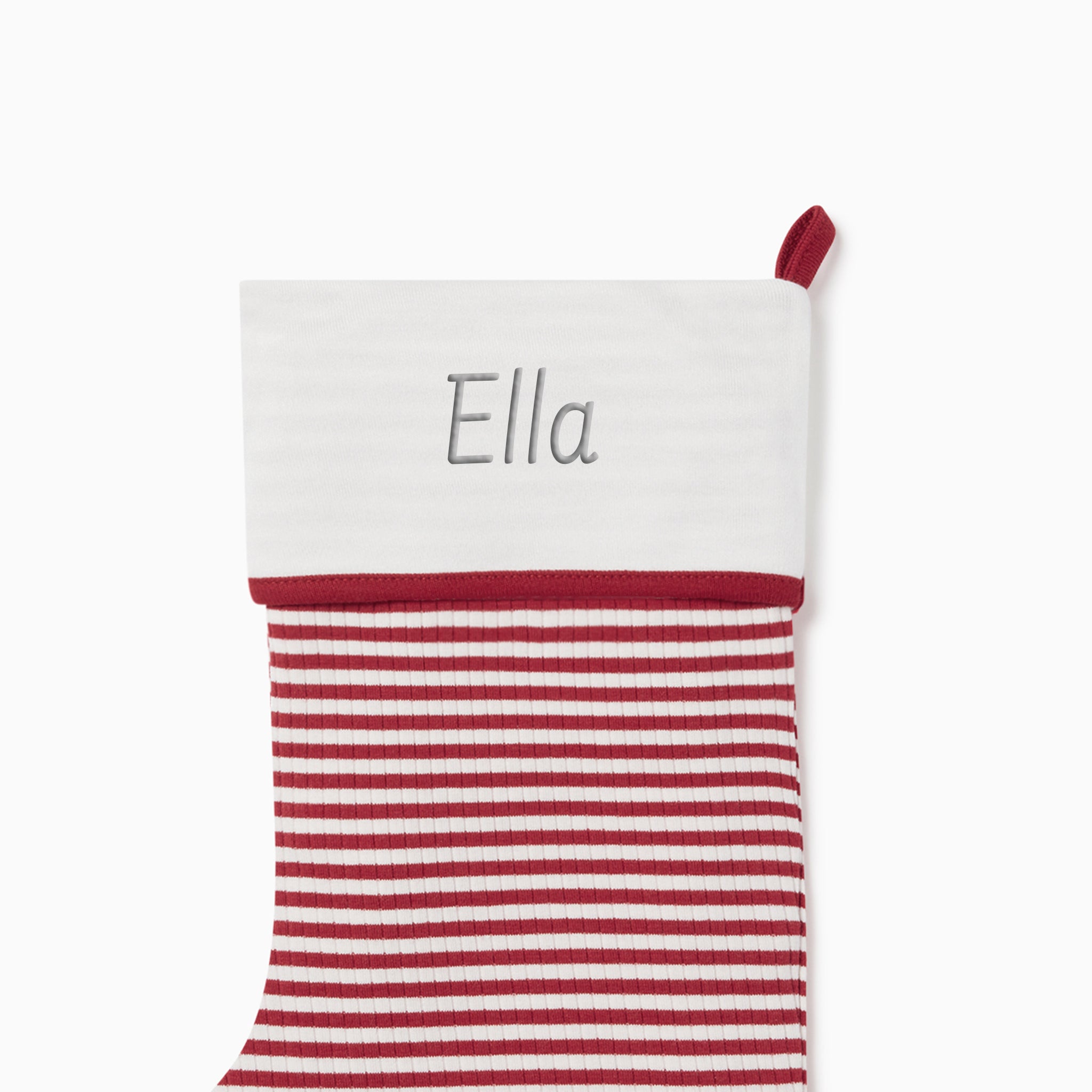 Ruby_Stripe_Ribbed_Stocking_personalised_closeup