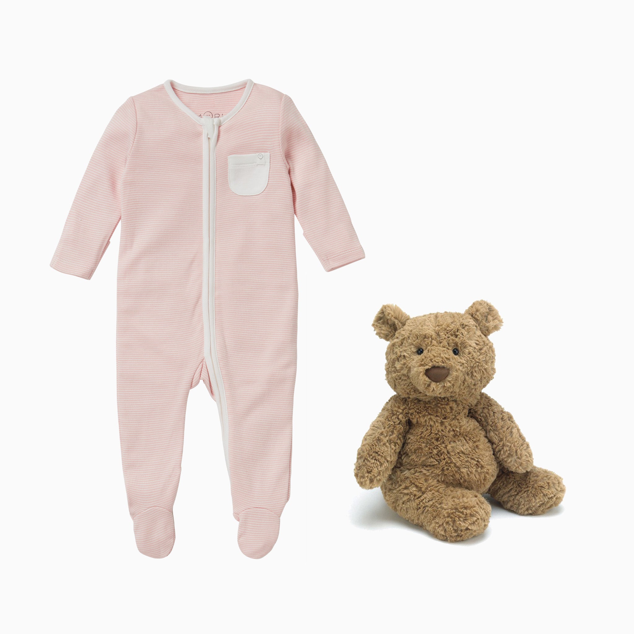 UK_MORIPersonalisedSleepsuit_JellycatBearSet_Blush_stripe_footed