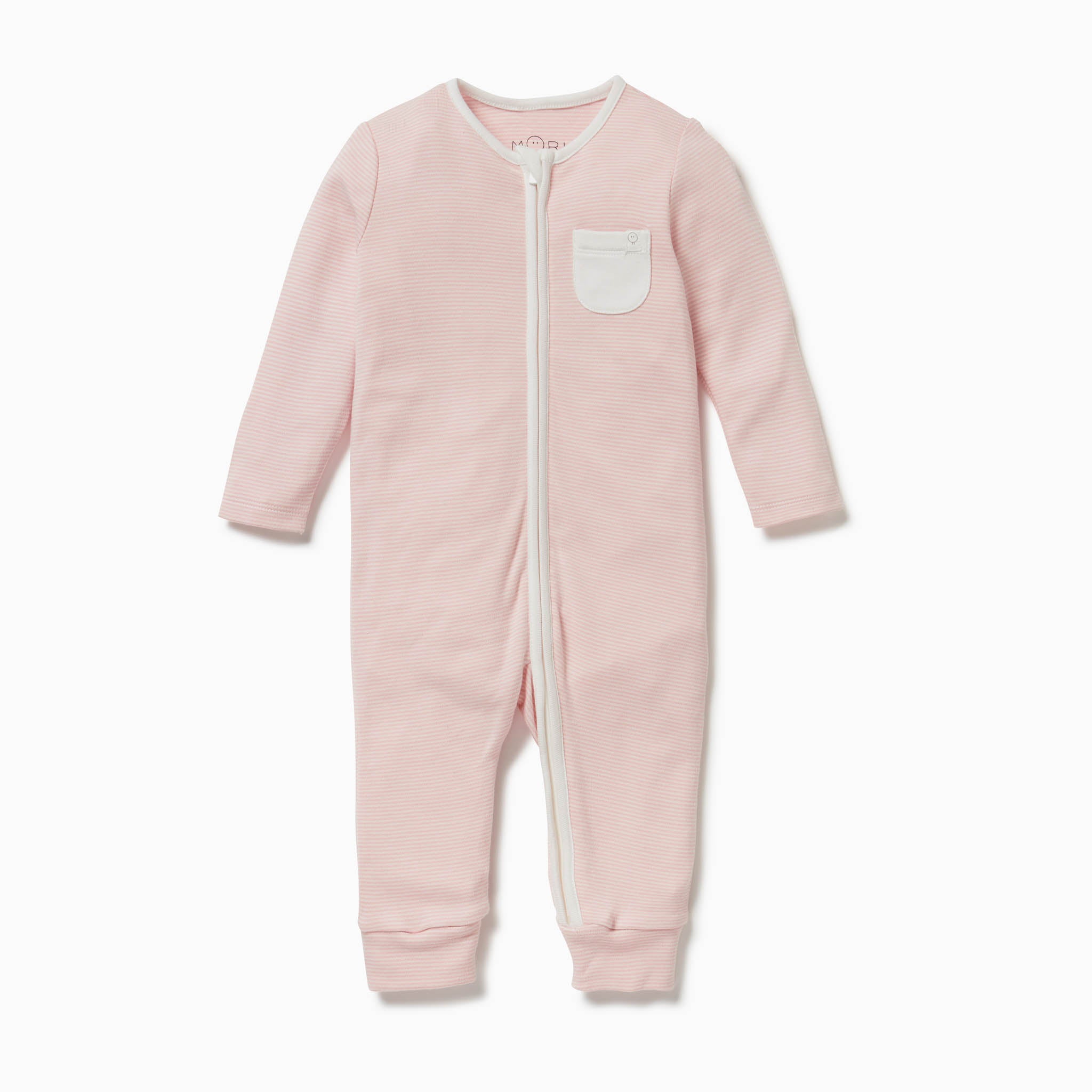 organic_cotton_bamboo_baby_zipup_sleepsuit_blushstripe_footless